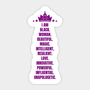 I Am A Powerful Black Woman | African American | Black Queen Sticker